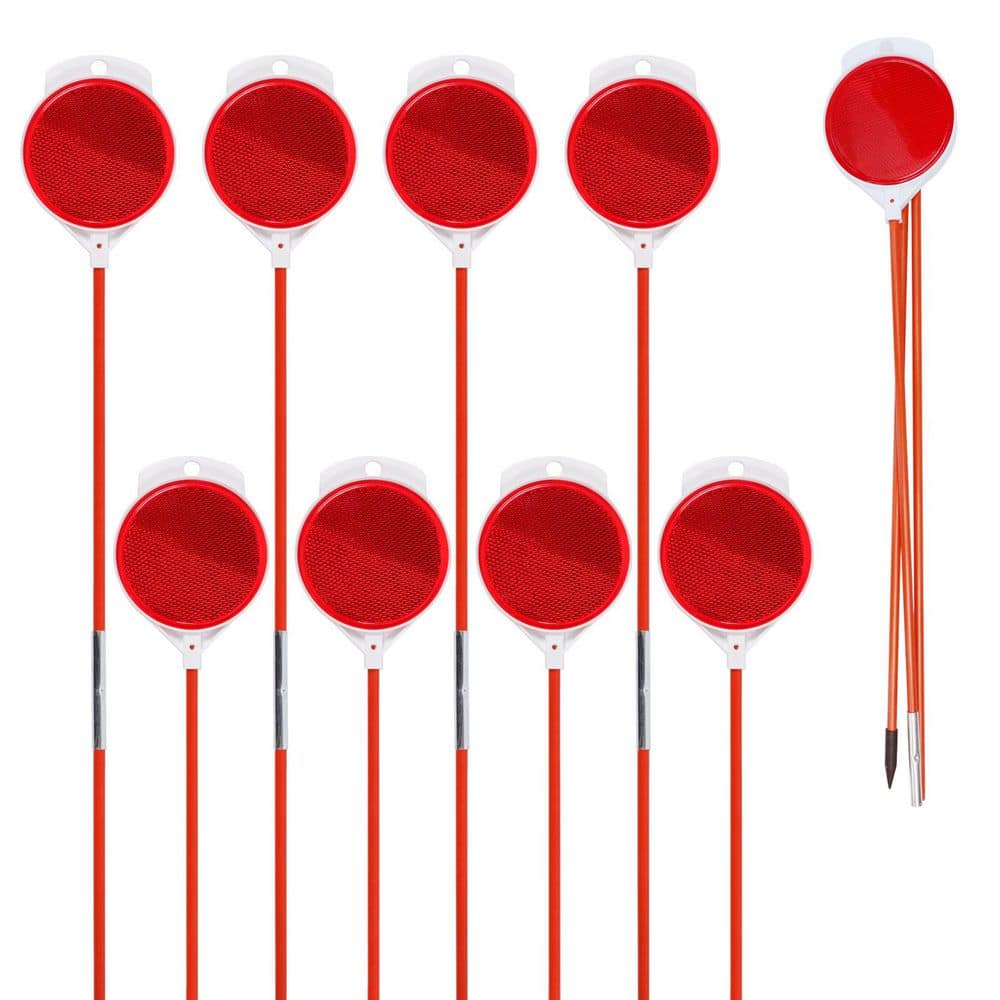 5/16 in. x 53 in. Foldable Driveway Markers With Round Reflector For Driveway, Orange, (8 pack) price history on PriceWatchPro