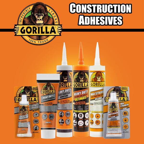 thumbnail image 2 of Gorilla Max Strength Construction Adhesive - Clear 9oz Cartridge (2-Pack) 2 of 12