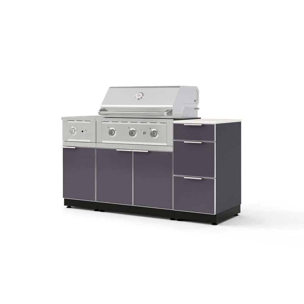 "Outdoor Kitchen 6-Piece 4-Burners Propane Grill Island in Gray w/33"" Performance Grill & Dekton Aeris- Countertop" price history on PriceWatchPro