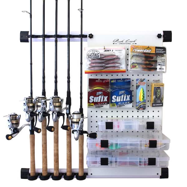 Rush Creek Creations 8 Fishing Rod Capacity Wall or Ceiling Garage Storage  Rack
