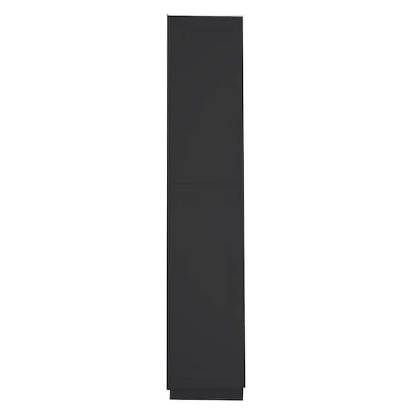 Shaker Assembled 18 in. W x 84 in. H x 24 in. D Tall Pantry Cabinet with 2 Doors in Charcoal Black