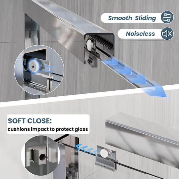 Yuaris 44 in. - 48 in. W x 72 in. H Double Sliding Framed Shower