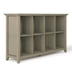 Acadian Solid Wood 33 in. x 57 in. Transitional 8 Cube Storage Sofa Table in Distressed Grey