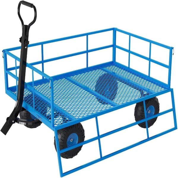 Garden Cart Utility Wagon, 1200 LBS Capacity Pull-Behind Yard Wagon with Removable Sides & Swivel Handle