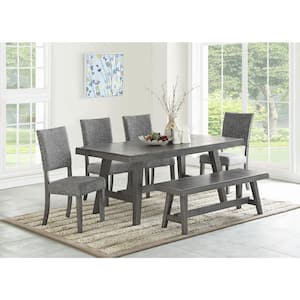 Grey Sturdy Wood Dining Bench 54 in. W x 17 in. Dx 18 in. H