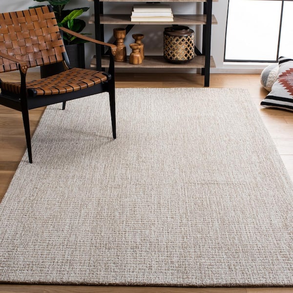 Abstract Ivory/Gray 6 ft. x 6 ft. Speckled Square Area Rug