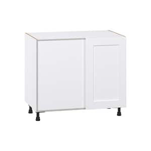 39 in. W x 34.5 in. H x 24 in. D Wallace Painted White Shaker Assembled Magick Corner Blind Base Kitchen Cabinet