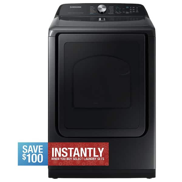 7.4 cu.ft. Smart vented Electric Dryer with Steam Sanitize+ in Brushed Black