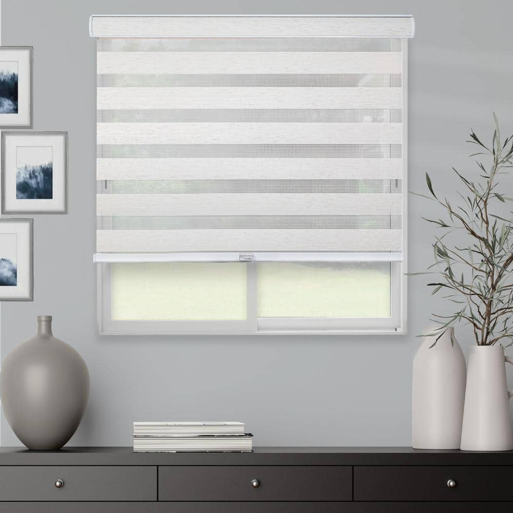 CHICOLOGY Dual Layer & Privacy Free-Stop Cordless Zebra Roller Shades 