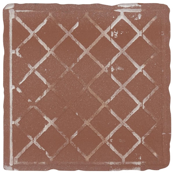 Merola Tile Costa Arena Decor Fleur 7-3/4 in. x 7-3/4 in. Ceramic