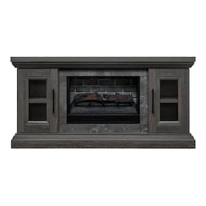 Chelsea 65 in. Freestanding Electric Fireplace TV Stand in Cappuccino with Ash Grain