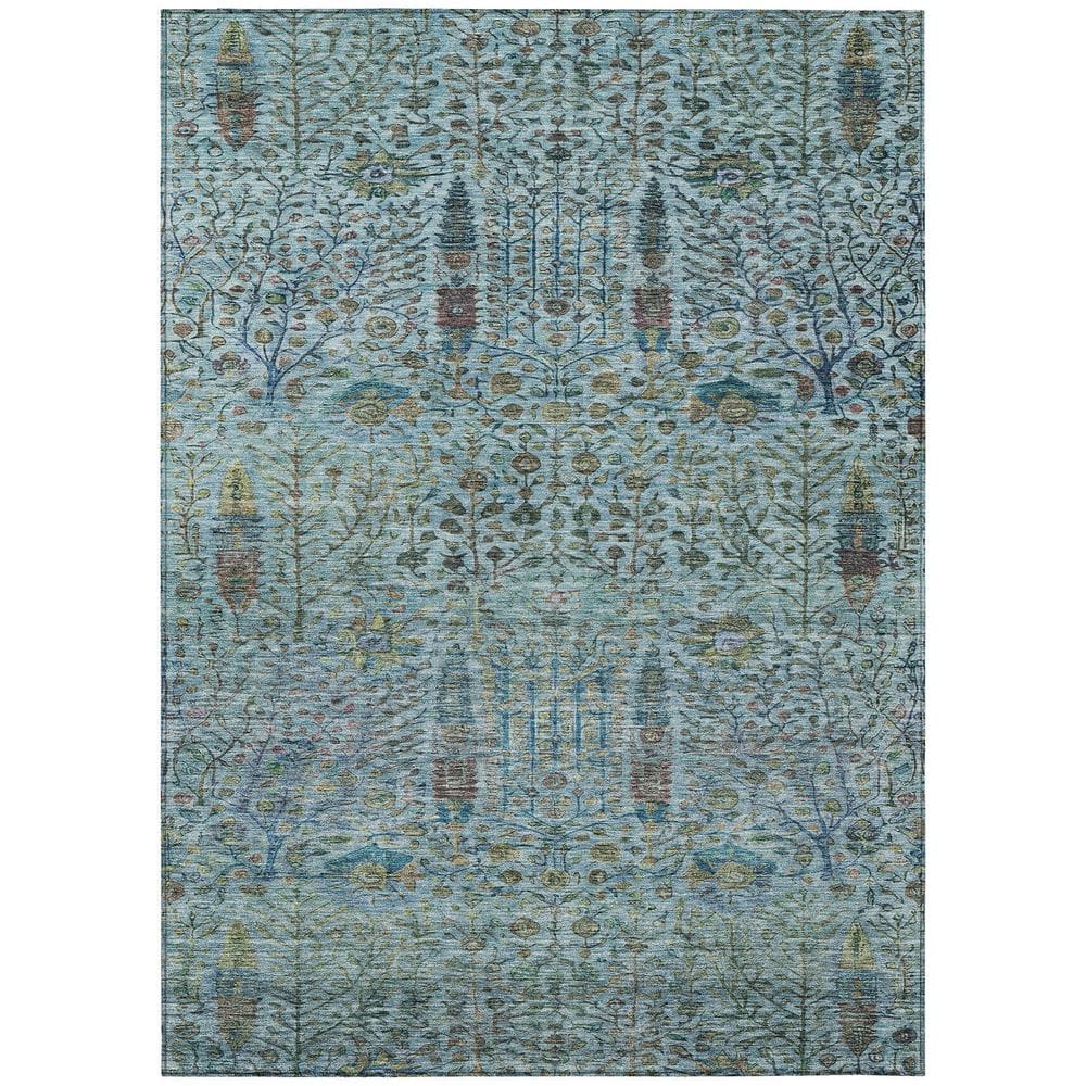 Chantille Machine Washable Indoor/Outdoor Abstract ACN2053 Teal 8 ft. x 10 ft. Area Rug price history on PriceWatchPro