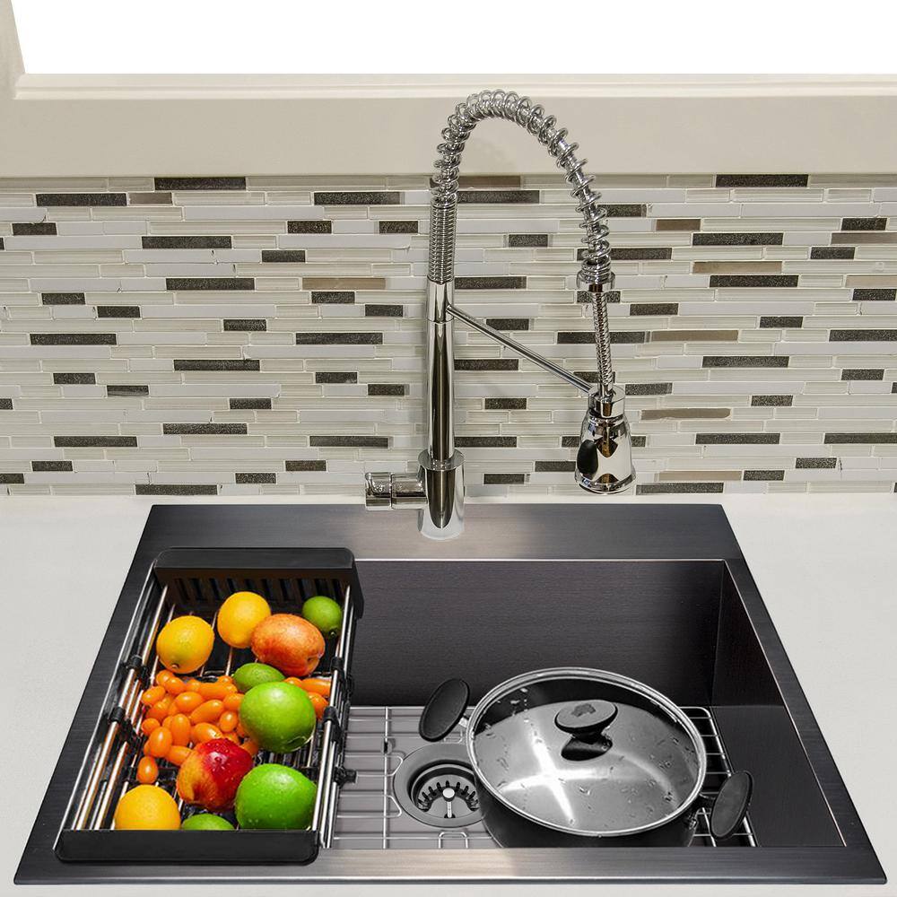Gunmetal Matte Black Stainless Steel Single Bowl Kitchen Sink