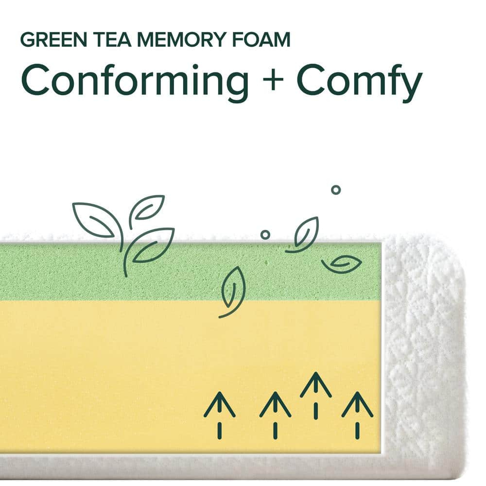 Queen White Memory Foam Mattress with Green Tea Infusion