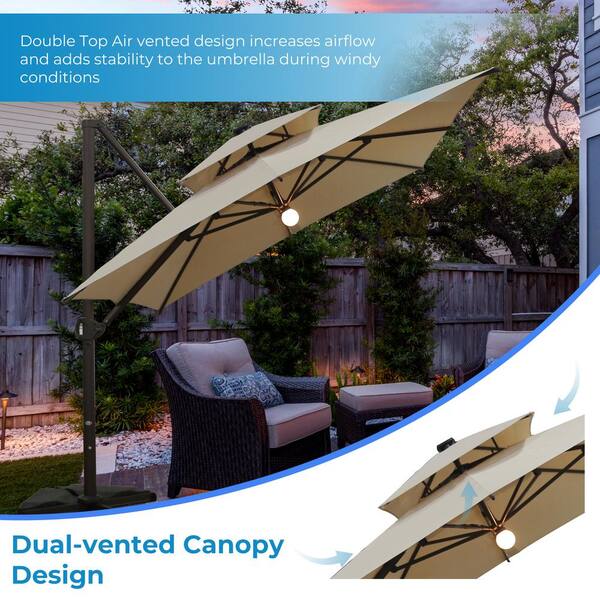 12 foot patio umbrella with solar lights