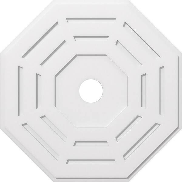 Ekena Millwork 1 in. P X 15 in. C X 38 in. OD X 5 in. ID Westin Architectural Grade PVC Contemporary Ceiling Medallion