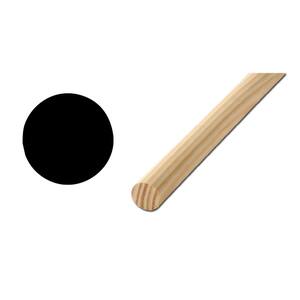 LWM 233 1-1/4 in. x 1-1/4 in. Pine Full Round Molding