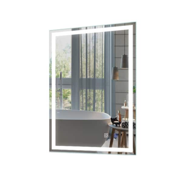 Unbranded 36 in. W x 24 in. H Rectangular Frameless Anti-Fog LED Wall Mount Dimmable Bathroom Vanity Mirror