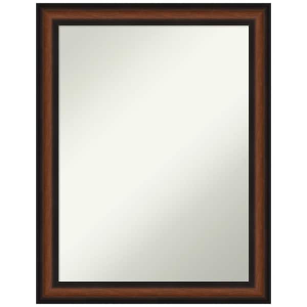 Amanti Art Yale Walnut 21.5 in. H x 27.5 in. W Framed Non-Beveled Bathroom Vanity Mirror in Cherry
