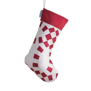 17.5 in. Red Polyester Microfiber Holiday Ring Christmas Stocking