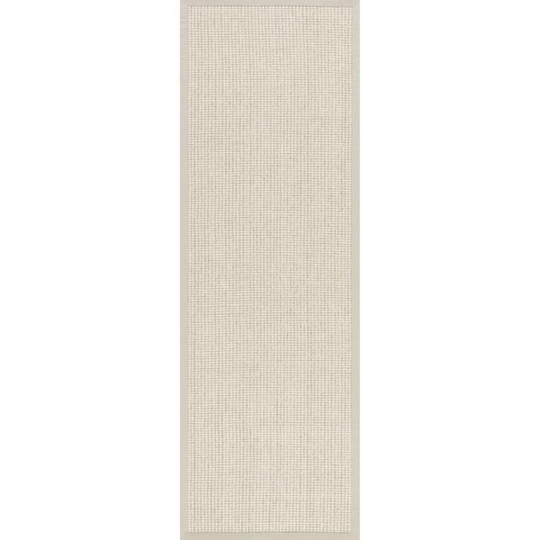 Monica Geometric Wool Area Rug Grey 2 ft. 6 in. x 8 ft. Area Rug