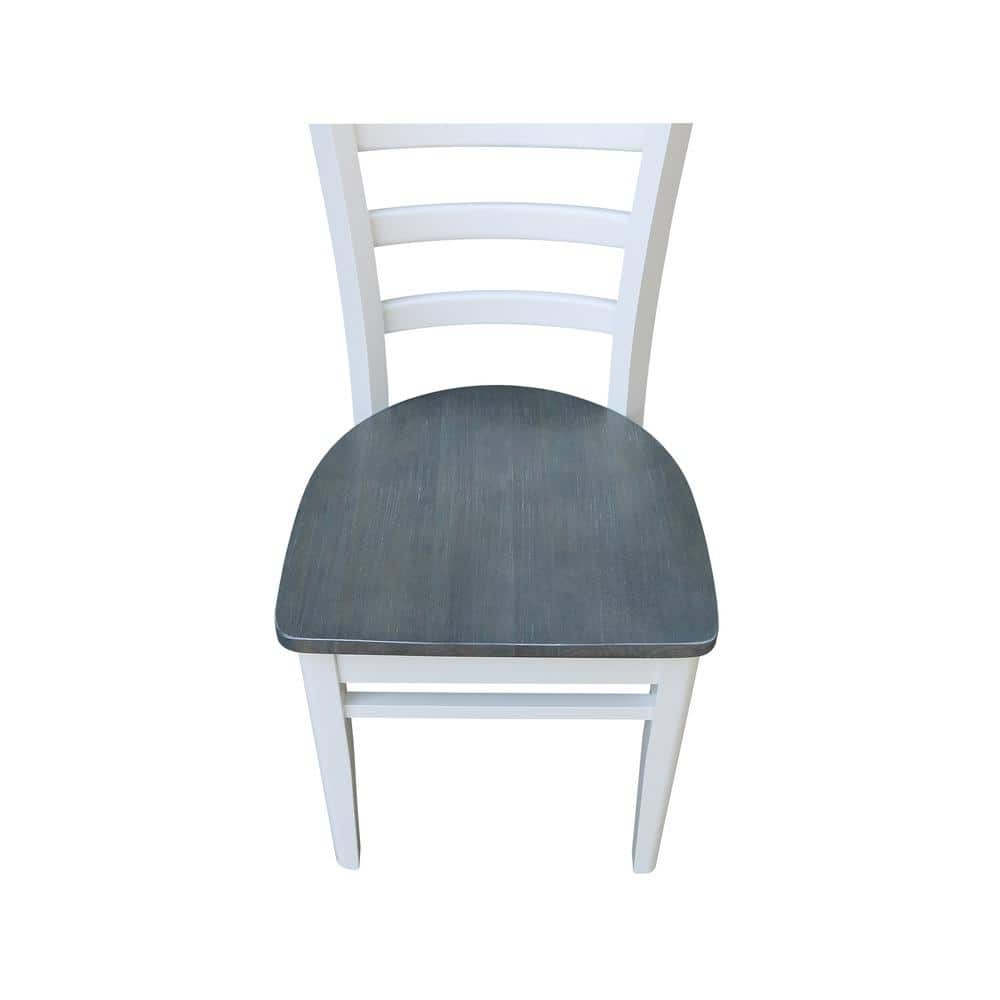 Modern Farmhouse White Wood Ladderback Side Chair 2-Piece Set