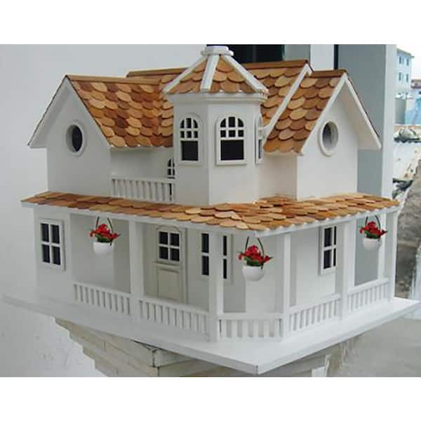 Miniature Dollhouse Aged Birdhouses Aged White and Gray 