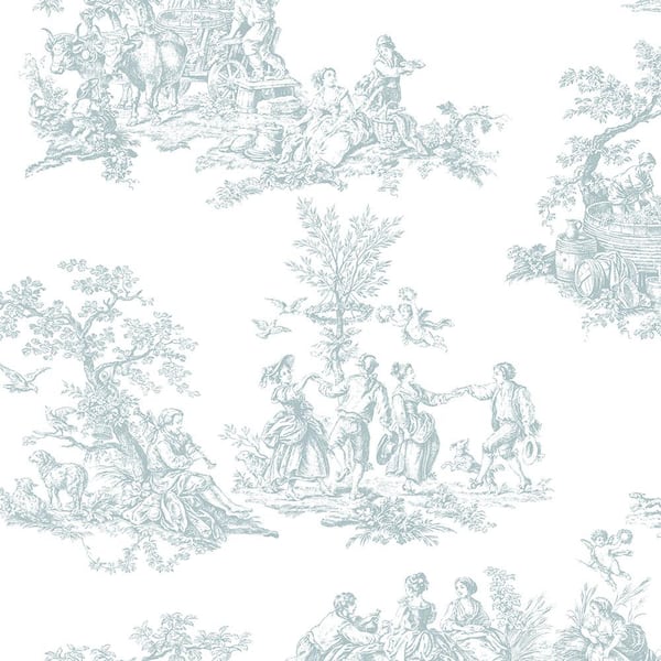 Norwall Wallpaper French Country Mini Red Toile on Cream Background Prepasted