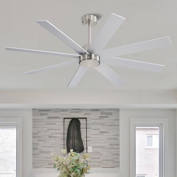 MLiAN 72 in. 8-Plywood Blades Nickel and Silver Indoor Ceiling Fan