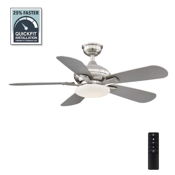 Benson 44 in. LED Brushed Nickel Ceiling Fan with Light and Remote Control