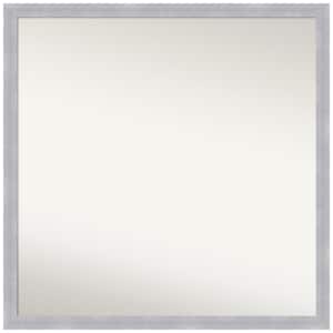 Grace Brushed Nickel Narrow 28 in. W x 28 in. H Square Non-Beveled Framed Wall Mirror in Silver
