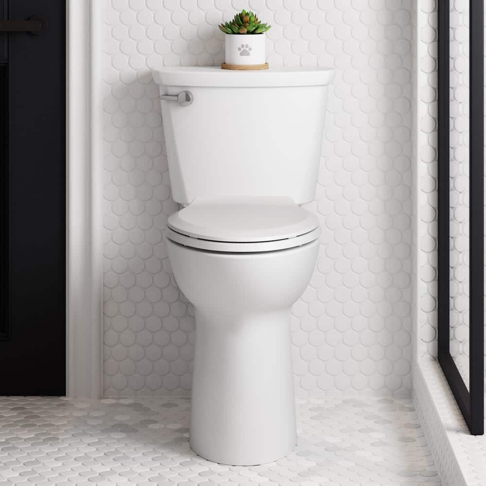 Extra Tall White Ceramic Two-Piece Elongated Toilet