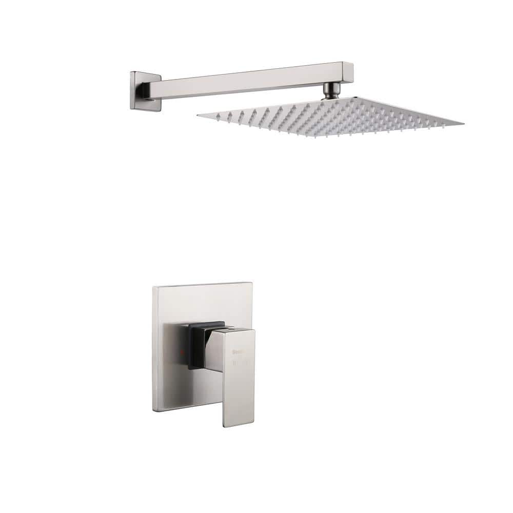 1-Spray Patterns with 1.5 GPM 10 in. Wall Mount Rain Fixed Shower Head in B