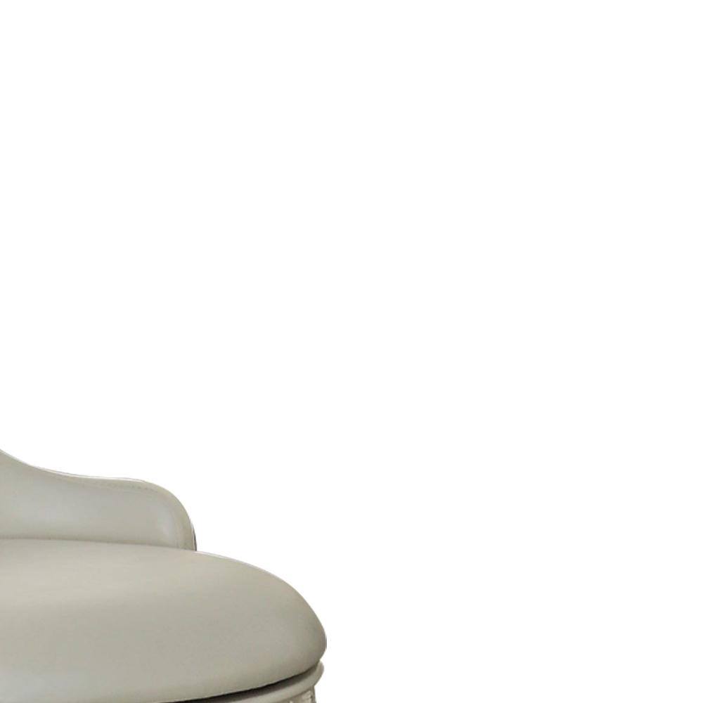 Ivory Swivel Vanity Chair with Crystal Tufting