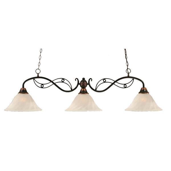 Filament Design Concord 3 Light Ceiling Black Copper Incandescent Island Pendant-DISCONTINUED