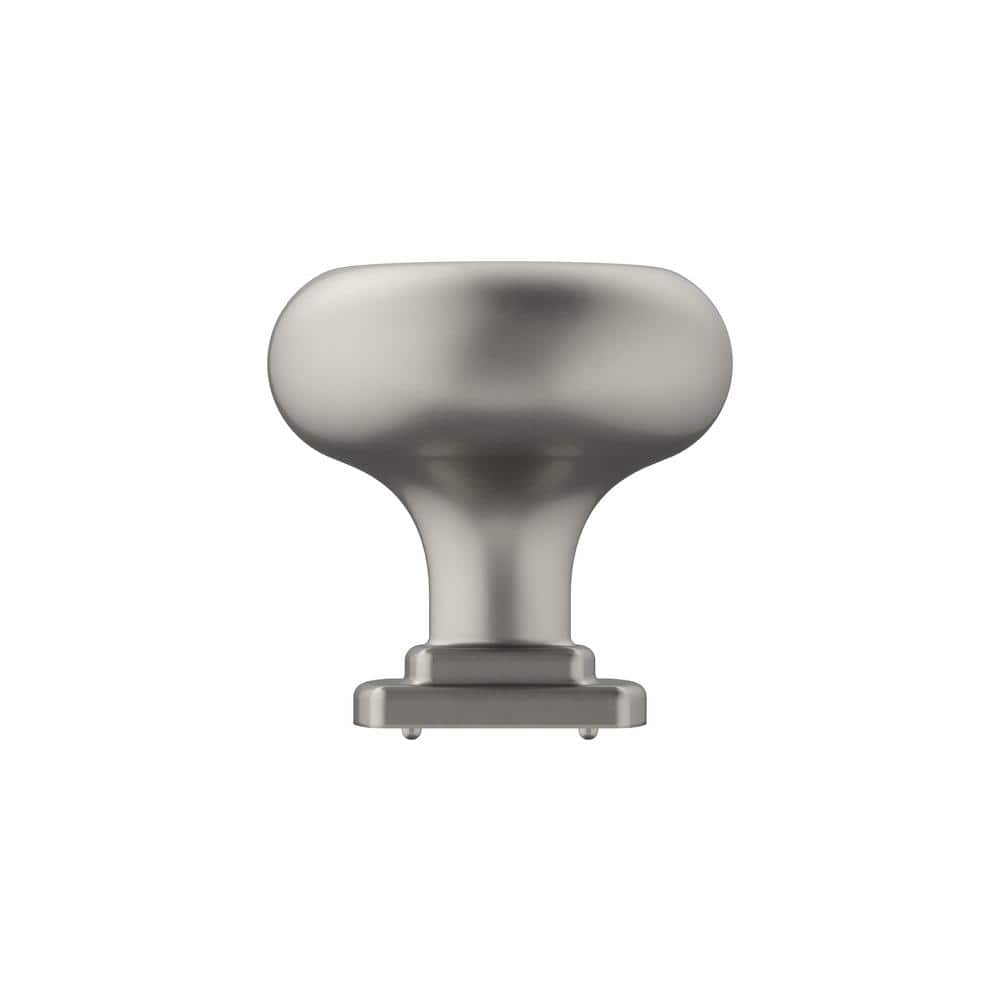 Brushed Nickel Round Cabinet Knob with Mounting Hardware