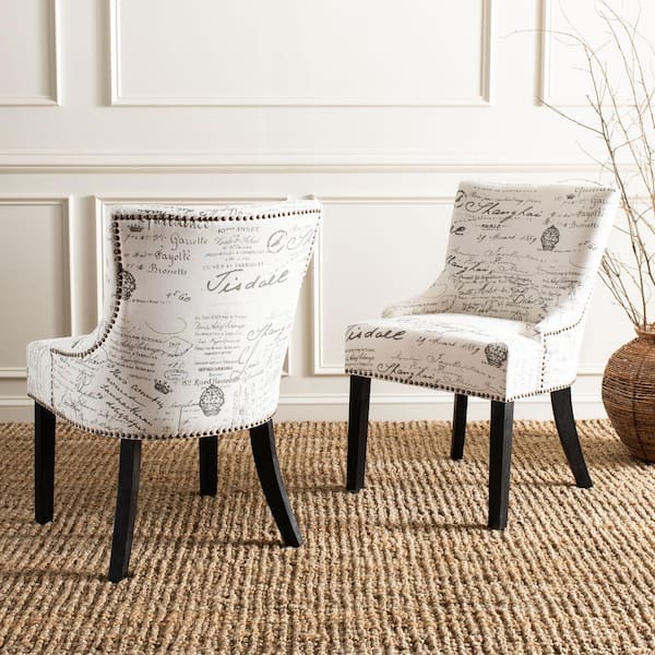 Lotus Off-White/Dark Brown Side Chair (Set of 2)