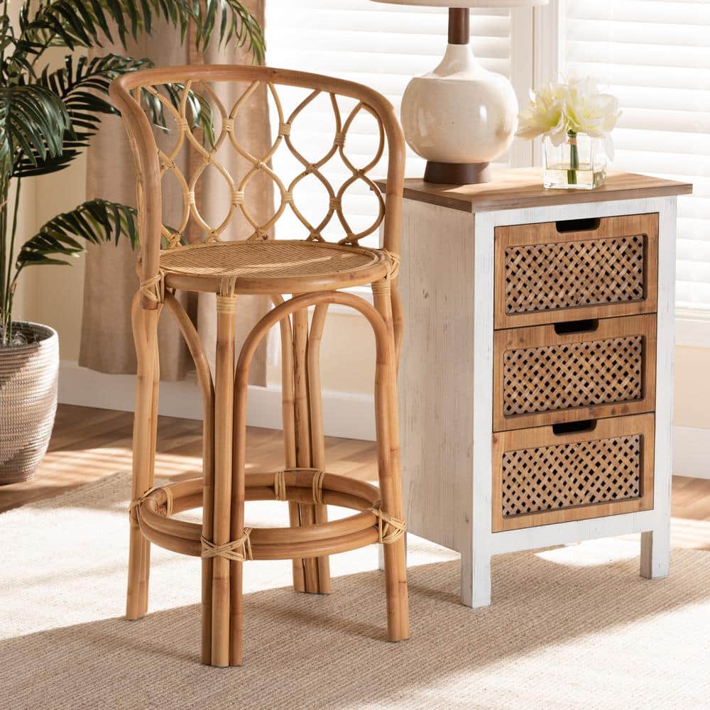 Diana Handmade Bohemian Natural Rattan Counter Stool