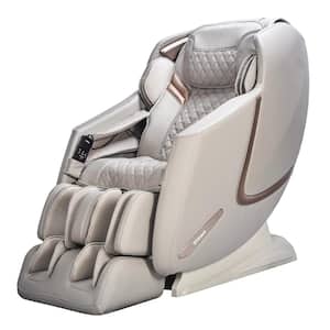 Prestige Series Taupe Faux Leather Reclining 3D Massage Chair with Bluetooth Speakers and Heated Seat