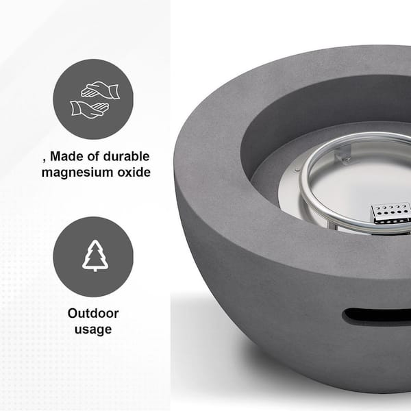 KANTE 25 in. W x 13.4 in. H Outdoor Round Concrete Metal