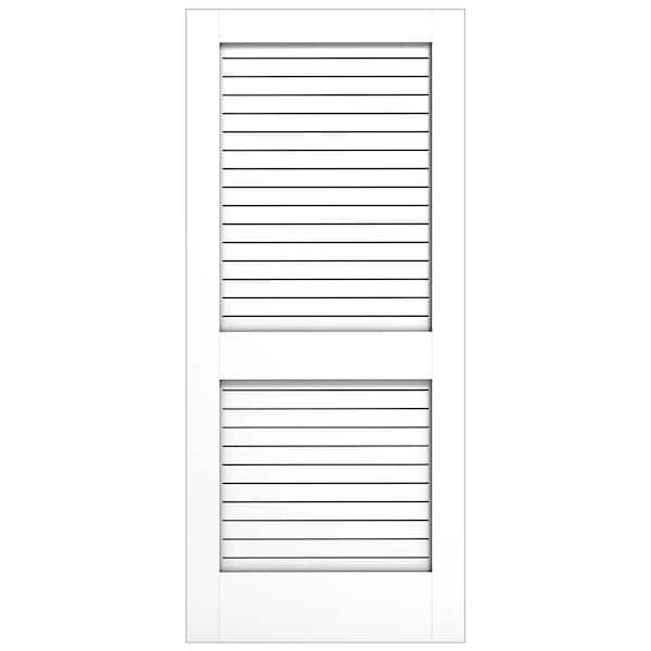 30 in. x 80 in. x 1-3/8 in.  Contemporary Louver, Primed Wood Door Slab