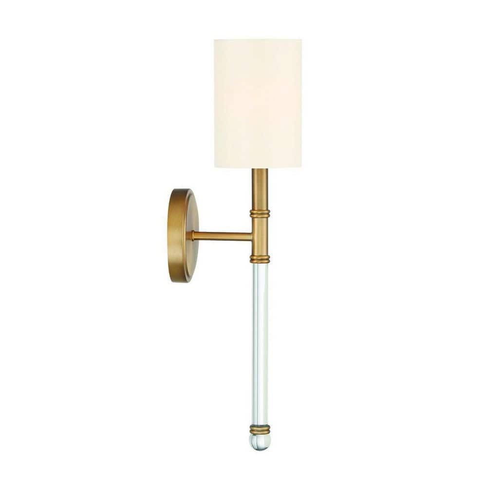 Elegant Fremont Warm Brass Wall Sconce with Soft White Shade