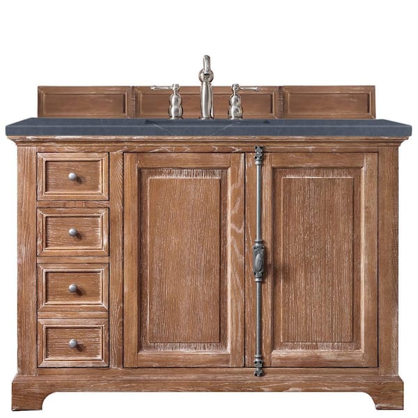 James Martin Vanities Providence 48 in. W x 23.5 in.D x 34.3 in.H Single Bath Vanity in Driftwood with Quartz Top in Charcoal Soapstone