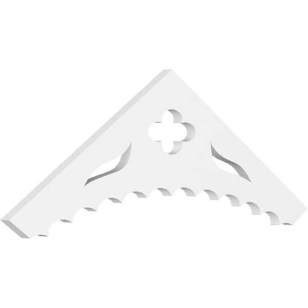 Ekena Millwork 1 in. x 36 in. x 12 in. (8/12) Pitch Wellington Gable Pediment Architectural Grade PVC Moulding