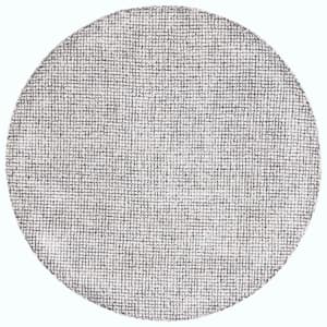 Abstract Ivory/Black 4 ft. x 4 ft. Geometric Gradient Round Area Rug