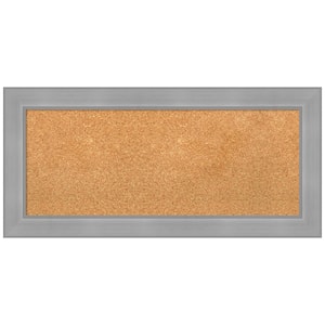 Vista Brushed Nickel 34.25 in. x 16.25 in. Framed Corkboard Memo Board