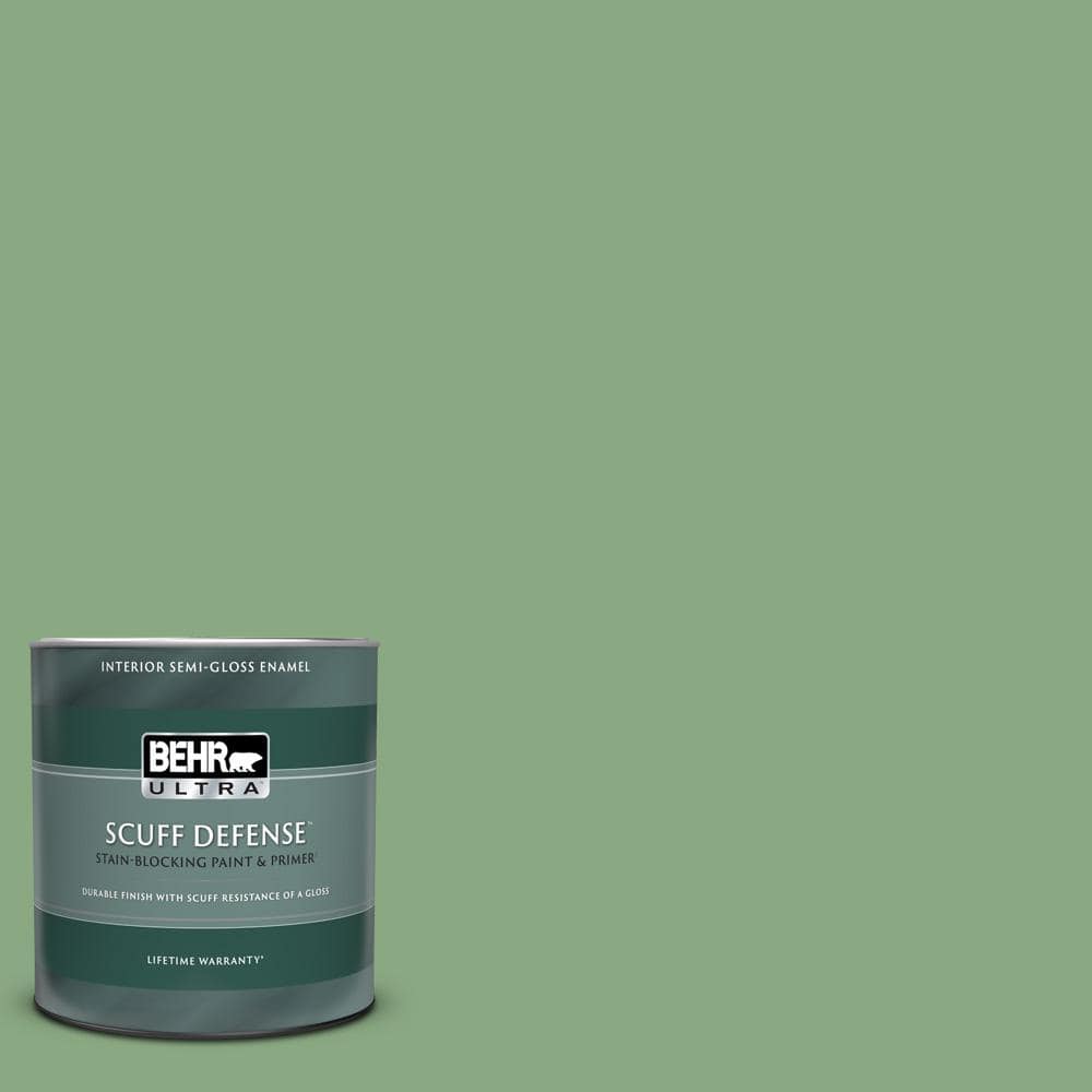 BEHR ULTRA 1 Qt M400 5 Baby Spinach Extra Durable Semi Gloss Enamel   Baby Spinach Behr Ultra Paint Colors 375404 64 1000 