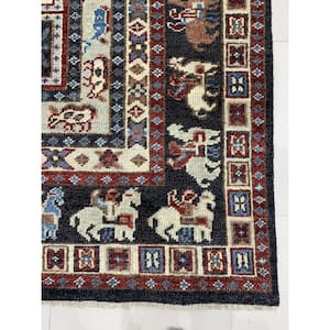 C.Brown 9 ft. x 12 ft. Hand Knotted Wool Traditional Serapi Area Rug