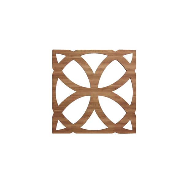 Ekena Millwork 7-3/8 in. x 7-3/8 in. x 1/4 in. Walnut Extra Small Daventry Decorative Fretwork Wood Wall Panels (20-Pack)