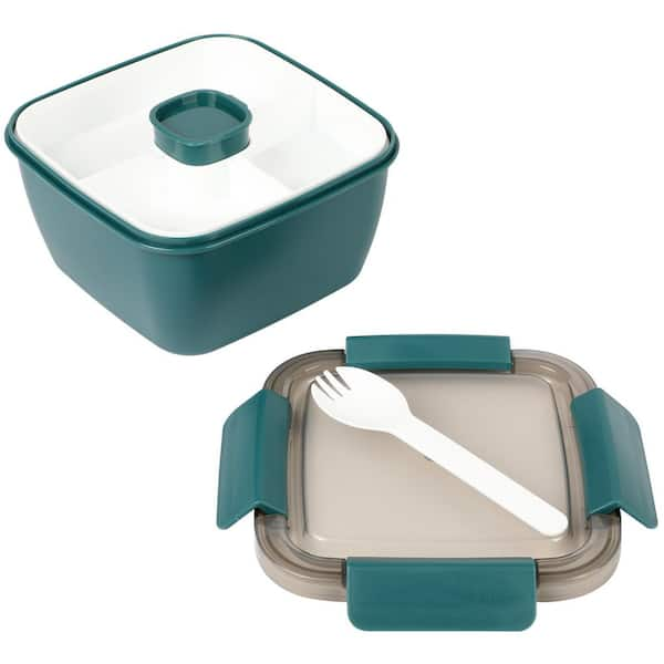 Tiya Takeout Food Containers - Plastic Compartment Storage To-Go Boxes - Reusable, Microwavable, Dishwasher Safe - Leak Proof for Restaurants and